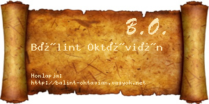 Bálint Oktávián névjegykártya